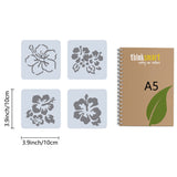 25Pcs 25 Styles PET Plastic Hollow Out Drawing Painting Stencils Templates, Flower, 100x100mm, 1pc/style