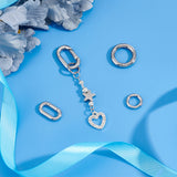 4Pcs 4 Styles 304 Stainless Steel Spring Gate Rings, Round & Oval, Stainless Steel Color, 12~22.5x10~13x2~3.5mm, 1pc/style