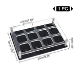 12-Hole Acrylic Wine Glass Organizer Holder, Goblet Serving Tray Rack, Rectangle, Clear, Finished Product: 18x25x4cm, Inner Diameter: 4.8x4.85cm
