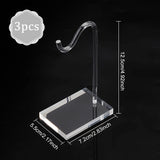 Acrylic Bracelet Display Stands, Watch Display Holder, Hook Shape, Clear, Finished Product: 7.2x5.5x12.5cm, 2pcs/set