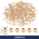 1500Pcs Brass Solid Beads, Long-Lasting Plated, Rondelle, Golden, 3x2.5mm, Hole: 1.3mm