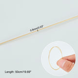 50CM Sterling Silver Wire, Round, Golden, 20 Gauge, 0.8mm