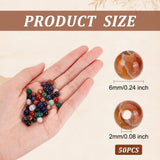 Natural & Synthetic Mixed Gemstone Beads, Round, Mixed Dyed and Undyed, 6mm, Hole: 2mm, 50pcs/box