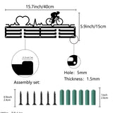 Fashion Iron Medal Hanger Holder, Display Wall Rack, with Screws, Bicycle Pattern, 150x400mm, Hole: 5mm
