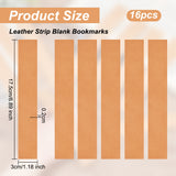 Leather Strip Blank Bookmarks, Rectangle, Peru, 175x30x2mm