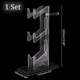 3-Tier Transparent Acrylic Game Controller Display Stand Holders, Controllers & Full-Size Gaming Headset Desktop Organizer Stands with Black Base, Clear, Finish Product: 11x6.5x33cm, about 9pcs/set