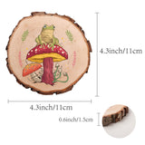 Printed Wood Round Sheets, for Home Display Decoration, Mushroom, 90~100x10mm