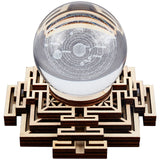 1Pc Basswood Crystal Ball Chassis, Square, PapayaWhip, 10x10x2.3cm
