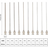 20Pcs 10 Style Iron Dispensing Needles, with Brass Joint, Platinum, 8.65~8.7x0.6x0.55cm, pin: 0.5~1.8mm, 2pcs/style