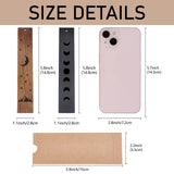 1 set Rosewood & African Blackwood Bookmarks Set, Laser Engraving, Rectangle, Moon Pattern, 148x25mm, 2pcs/set