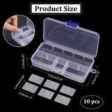 10 Grids Plastic Bead Storage Containers, Adjustable Dividers Box, for Crafting, Beading, Nail Art Rhinestones, Diamond Embroidery, Rectangle, WhiteSmoke, 12.8x6.9x2.2cm, Compartments: 2.45x3.05cm