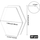 Acrylic Transparent Pressure Plate, Hexagon, Clear, 81.5x70.8x2.7mm