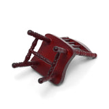 Birch Wood Chair, Miniature Furniture Model, for Dollhouse Accessories Pretending Prop Decorations, Dark Red, 40x40x76mm
