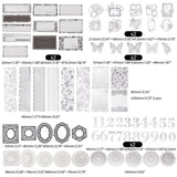 Black & White Lace DIY Scrapbooking Kits, Lace Stickers, Scrapbook Supplies Lace Paper Frames and Writable Paper Note, for Journal Photo Album Scrapbooking Craft, Mixed Shapes, 165x124x24mm