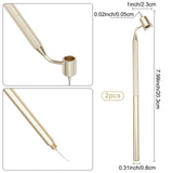 2Pcs Aluminum Slanting Fine Line Paint Pen, Artists Student Sketch Drawing Tools, Drawing Supplies, Light Gold, 20.3x2.3x0.8cm, Hole: 9mm
