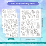 4 Sheets 11.6x8.2 Inch Stick and Stitch Embroidery Patterns, Non-woven Fabrics Water Soluble Embroidery Stabilizers, 297x210mmm