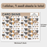 Rectangle PVC Plastic Waterproof Card Stickers, Self-adhesion Card Skin for Bank Card Decor, Cat Shape, 186.3x137.3mm