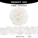 Polyester Ruffled Trimming, for Doll Clothes, Lolita Costume Accessories , White, 80x0.5mm