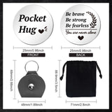 1 Set Love Theme Flat Round Double-Sided Engraved Stainless Steel Commemorative Decision Maker Coin, with 1Pc Velvet Cloth Drawstring Bags, Word, 25x2mm