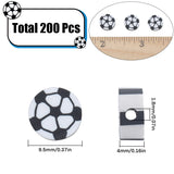 200Pcs Handmade Polymer Clay Beads, Sports Goods, Football, 9.5x4mm, Hole: 1.8mm