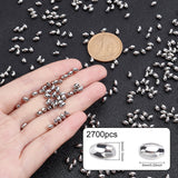 Stainless Steel Polished Beads, Jewelry Polished Accessories, Barrel, Stainless Steel Color, 5x3mm, 2700pcs/bag