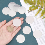 Stainless Steel Pendants, Stamping Blank Tag, Flat Round, Stainless Steel Color, 35x0.8mm, Hole: 1.8mm