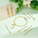 30Pcs 304 Stainless Steel Curb Chain Extender, End Chain, with 202 Stainless Steel Charms, Heart, Golden, 59~65mm