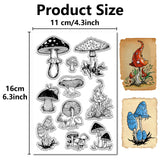 Custom PVC Plastic Clear Stamps, for DIY Scrapbooking, Photo Album Decorative, Cards Making, Stamp Sheets, Film Frame, Mushroom, 160x110x3mm