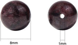 Natural Garnet Beads, Round, 8mm, Hole: 1mm, 100pcs/box