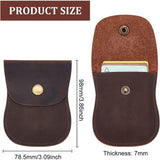 New Men's Leather Card Holders, Waist Belt Wallets, with Alloy Snap Button, Coconut Brown, 9.8x7.85x0.7cm