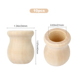 10Pcs Natural Wooden Bottle, for Painting Supplying, BurlyWood, 3.4x4cm, Inner Diameter: 21mm, 10pcs/bag