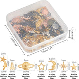 Zinc Alloy Cabochons, for DIY Crystal Epoxy Resin Material Filling, Mixed Color, 168pcs/Box