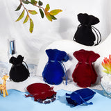 48Pcs 6 Styles Gourd Velvet Bags, Mixed Color, 9.5~12x7.5~9cm, 8pcs/style