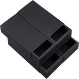 Kraft Paper Folding Box, Drawer Box, Rectangle, Black, 16.3x24cm, Finished Product: 22x10x4cm