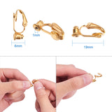 Brass Clip-on Earring Converters Findings, for Non-Pierced Ears, Mixed Color, 19x6~11x7.5~9mm, Hole: 0.6~1mm, 10pcs/color