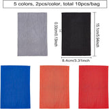 10Pcs 5 Colors Ribbing Pattern Polyester Oversleeves, Air Blower Terminals Oversleeves, Mixed Color, 151x84x3.3mm, 2pcs/color