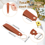 26Pcs 13 Colors Rectangle PU Leather Keychain, with Iron Key Ring, for Car Key Bag Decoration, Mixed Color, 140mm, 2pcs/color