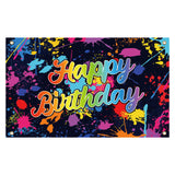 Polyester Hanging Banner Sign, Rectangle with Word, Party Decoration Supplies Celebration Backdrop, Happy Birthday, Word, 1100x1850mm