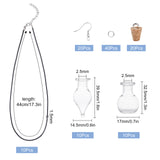 90Pcs DIY Glass Wishing Bottle Jewelry Sets Kits, Including 2 Styles Pendants, Waxed Cotton Cord, Brass Earring Hooks and Iron Jump Rings, Platinum