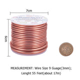 Round Aluminum Wire, Light Salmon, 9 Gauge, 3mm, about 55.77 Feet(17m)/roll