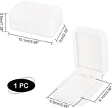 Velvet Pendant Box, for Pendant Necklace Gift Storage, Rectangle, White, 10.1x7x3.5cm