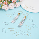 100Pcs 2 Colors 304 Stainless Steel Earring Hooks, Ear Wire with Horizontal Loop, Golden & Stainless Steel Color, 27.5x16.5x0.8mm, Hole: 1.8mm, 21 Gauge, Pin: 0.7mm, 50pcs/color