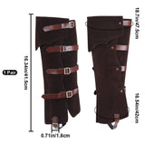 Velvet & Imitation Leather Boot Cover, Leg Guards, Renaissance Medieval Viking Costume Accessories, Saddle Brown, 415x475x3mm, 2pcs/set