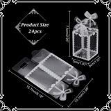 Transparent PVC Candy Treat Gift Box, Crown Print Wedding Party Packaging Box, Rectangle, Clear, Finished Product: 5x5x7cm, Unfold: 15.7x10.1x0.05cm