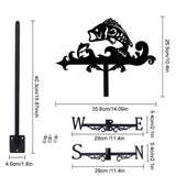 Orangutan Iron Wind Direction Indicator, Weathervane for Outdoor Garden Wind Measuring Tool, Fish, 265x356mm
