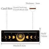 Carved Wooden Tarot Card Stand Holder, Tarot Card Altar Stand, Witch Divination Tools, Rectangle, Moon Phase Pattern, 25.4x7.62x0.5cm