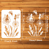 Plastic Drawing Painting Stencils Templates, for Painting on Scrapbook Fabric Tiles Floor Furniture Wood, Rectangle, Angel & Fairy, 29.7x21cm