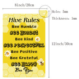 Rectangle Metal Iron Sign Poster, for Home Wall Decoration, Bees Pattern, 300x200x0.5mm