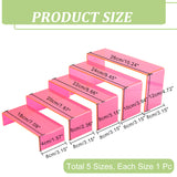 5-Tier Acrylic Display Riser Stands, Jewelry Organizer Rack for Shoes, Cosmetics, Glasses, Jewelry Display, Pearl Pink, 18~26x8x4~12cm, 5pcs/set