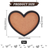 Cork Board Display Decorations, for Brooch Pin Display Organizer, with Alloy Finding, Heart Pattern, 171x200x20mm
